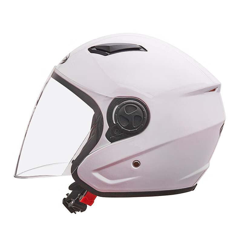 华盾（HD）3C款HD537电动车摩托车头盔男女冬季保暖机车透明镜片半盔四季通用电瓶车个性安全头帽 白色 均码