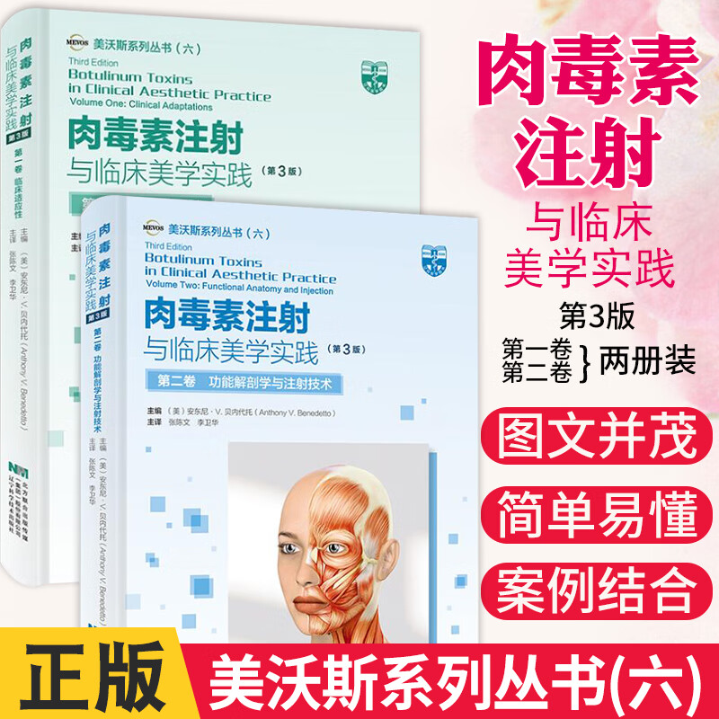 肉毒素与透明质酸注射 肉毒素注射与临床美学实践 2册 除皱韩国微整形美容医学整形外科学 辽宁科学技术出版社