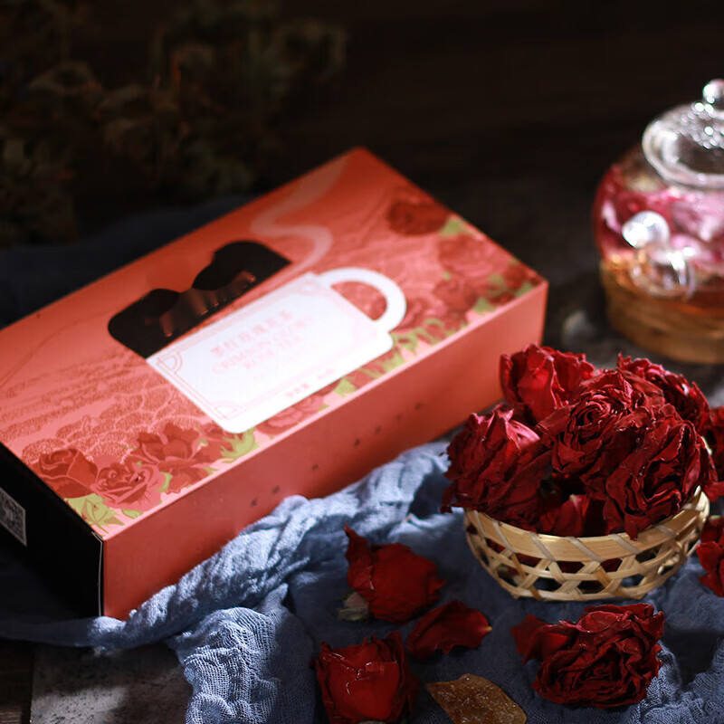 新花大朵玫瑰花茶 红色