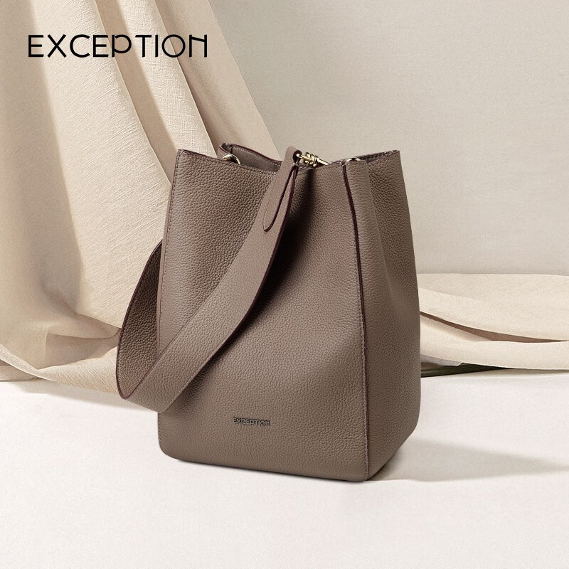 例外(exception)包包女包轻奢真皮水桶托特包复古头层牛皮单肩包斜
