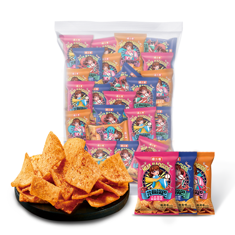 需首购：傻二哥 花椒锅巴500g混合口味（约23小包）