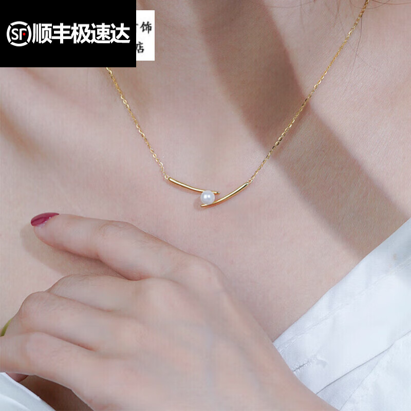 香风925项链仙女感ins风简约锁骨链女高级感轻奢 双层蝴 筷子项链白金