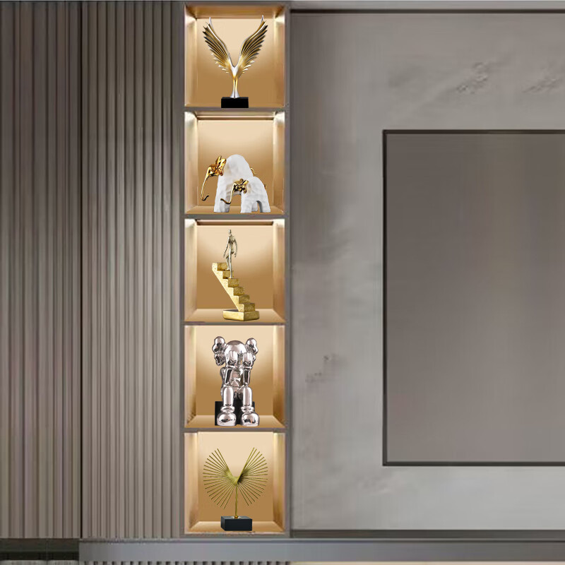 集思美 现代创意轻奢电视柜装饰摆件客厅组合工艺品办公室玄关酒柜摆设 大鹏展翅蓝色