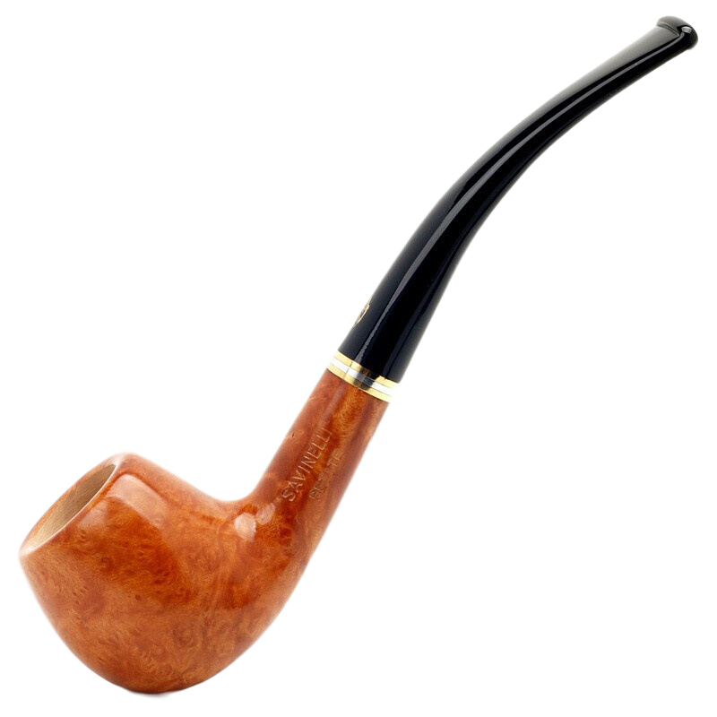 沙芬（SAVINELLI）精致石楠木煙斗P477自然色202光面3毫米無濾芯進(jìn)口煙斗小號直式斗