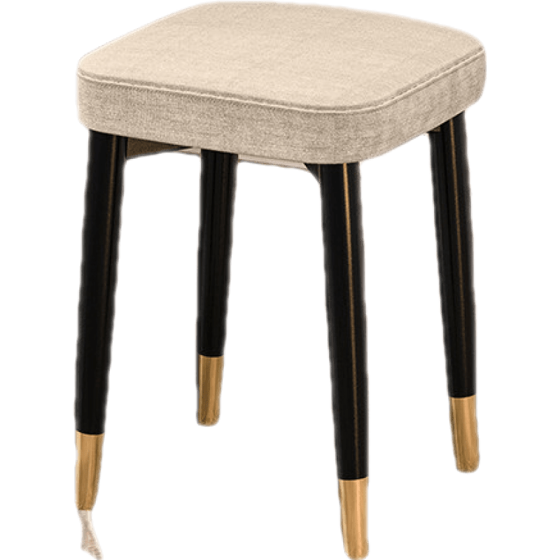 非洲鹰北欧简易轻奢餐椅凳子家用可叠放现代方凳客人桌椅板凳椅子客厅网红创意化妆凳小凳子 黑金腿皮革浅灰色