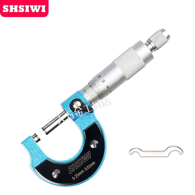 SHSIWI外径千分尺0-25千分卡尺分厘卡高精度工业测厚度螺旋测微仪测厚 外径千分尺0-25mm