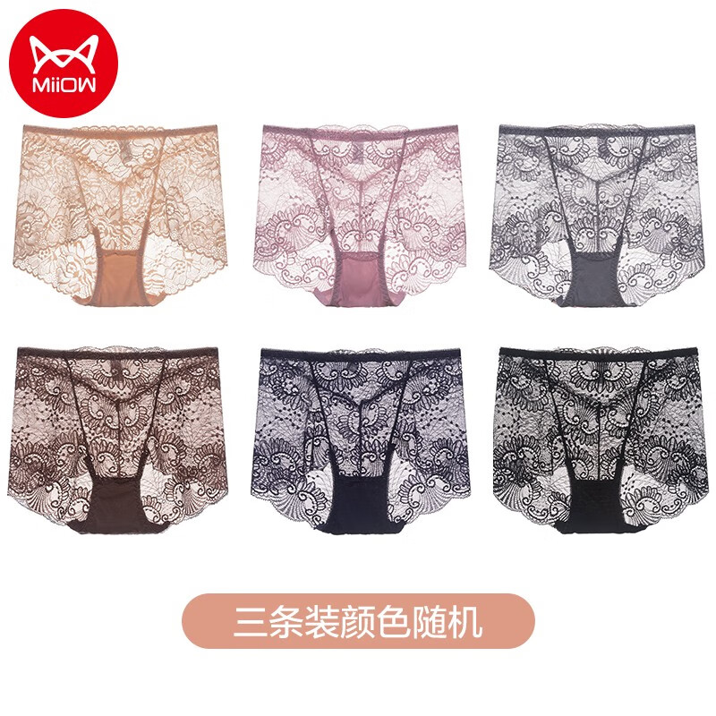 猫人MiiOW女士内裤,冰丝材质,性感蕾丝花边设计,价格趋势折线图与销量分析