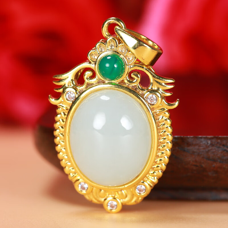 皇贵人【珠宝严选】和田玉羊脂玉凤之凰吊坠玉坠 女士礼品 贵圈珠宝