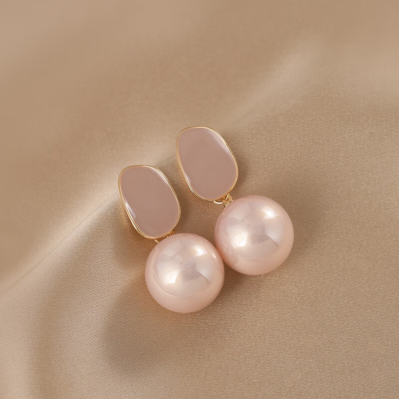 聪蝶花迹珍珠耳钉女2024新款小众感复古耳饰气质轻奢耳环 图片色