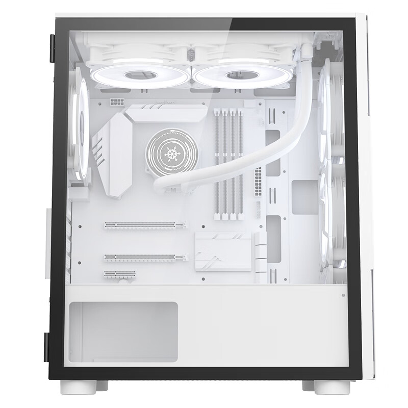 半岛铁盒（PADO）W1白色 全侧透台式机电脑MINI机箱（支持M-ATX主板/240水冷/侧开磁吸式钢化玻璃）