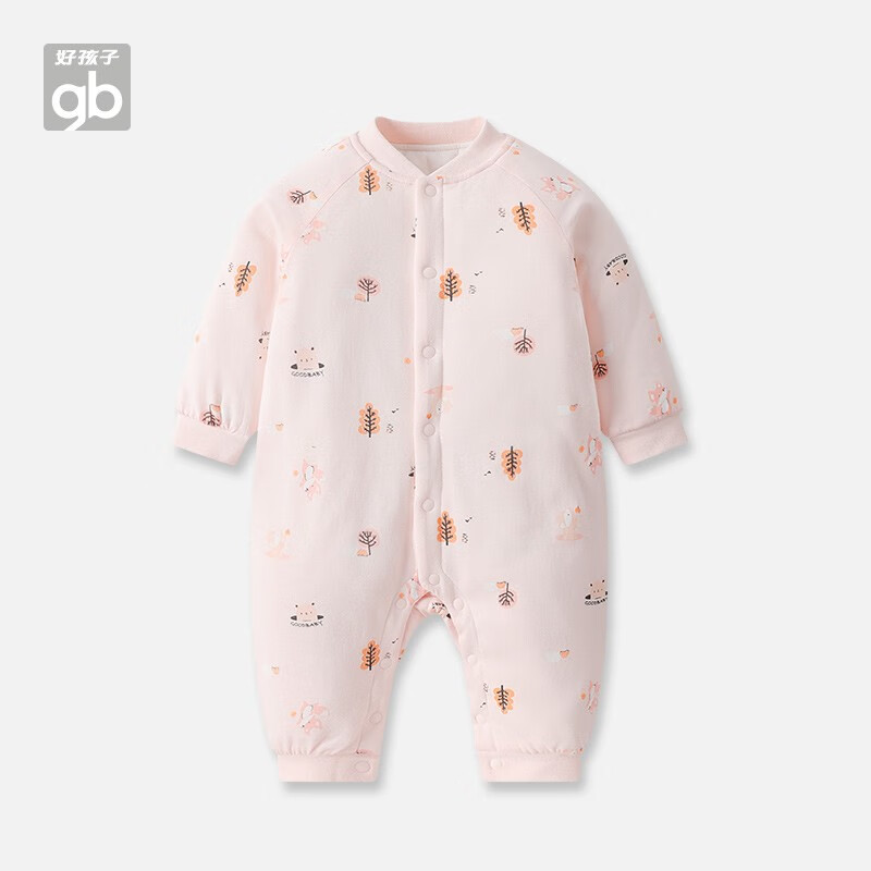 好孩子新生婴儿棉衣男女宝宝衣服夹棉连身衣闭裆爬服 浅粉红 80cm怎么看?