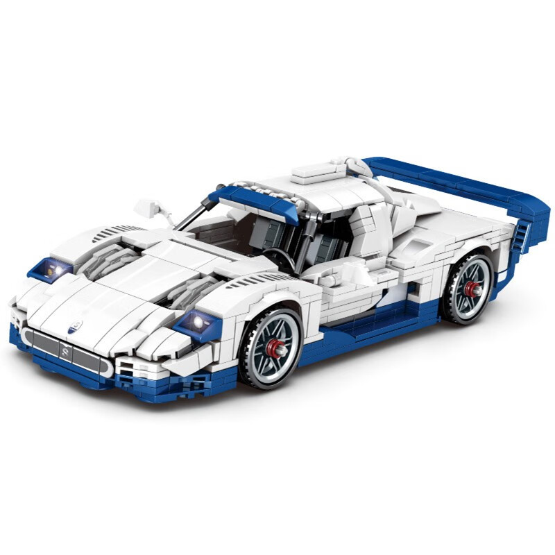 积木赛车玛莎玩具汽车儿童男孩拼装积木