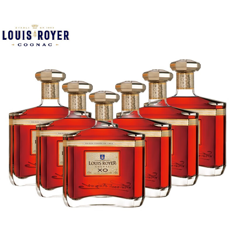 路易老爷(louis royer)洋酒 法国原瓶原装进口xo 干邑白兰地700ml六支