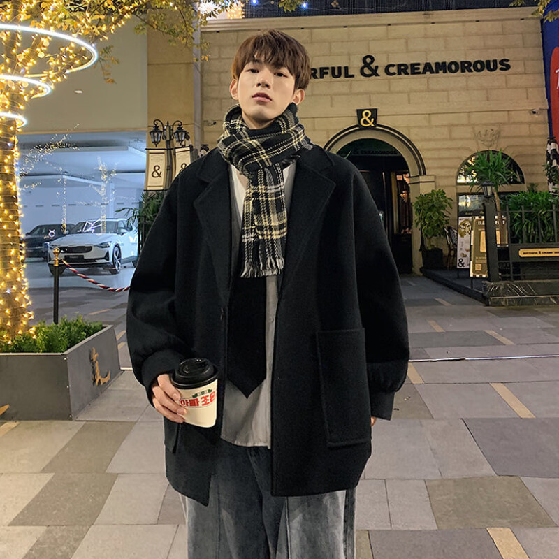 沄汧韩系风格穿搭西装外套春秋男oversize轻熟风痞帅感男生dk大衣