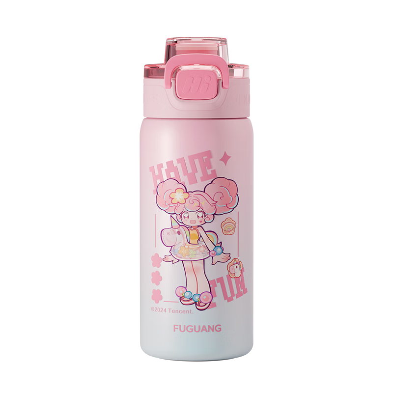 FGA富光 儿童保温杯 316L不锈钢 便携吸管水杯子560ML 