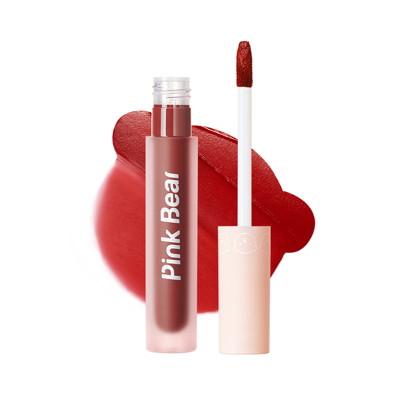 Pink Bear公主骑士唇泥哑光雾面隐匿唇纹低饱和y2k学生风辣妹口红圣诞礼物 A421赤焰战盔