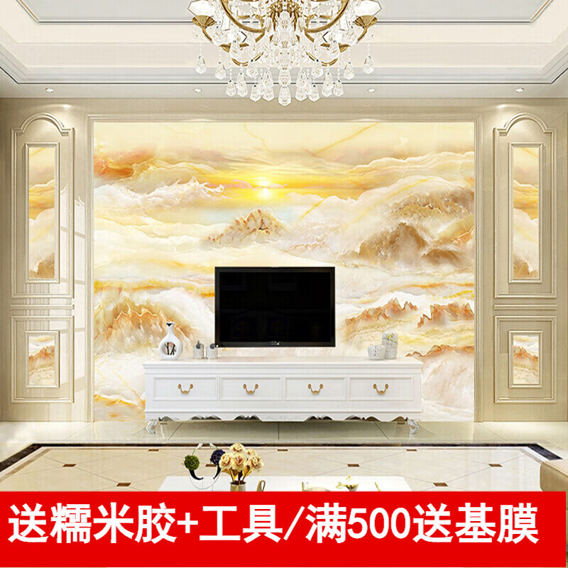 多美莱 3d仿大理石图案电视背景墙壁纸5d立体客厅简约