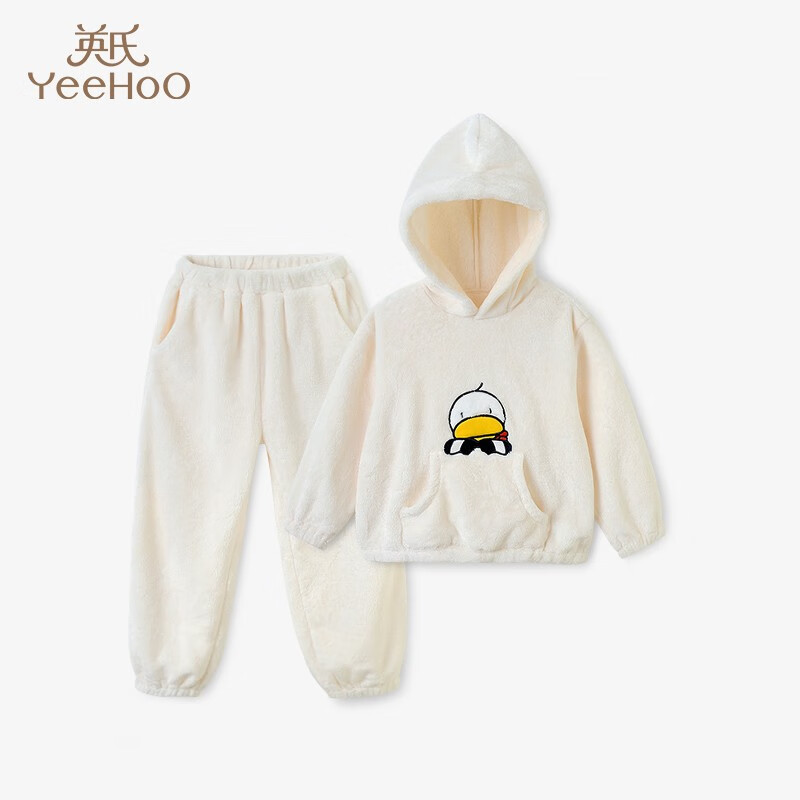 英氏(YEEHOO)男童女童睡衣套装儿童家居服秋冬季法兰绒家居服两件套 象牙塔VZJCJ41245A 120cm属于什么档次?