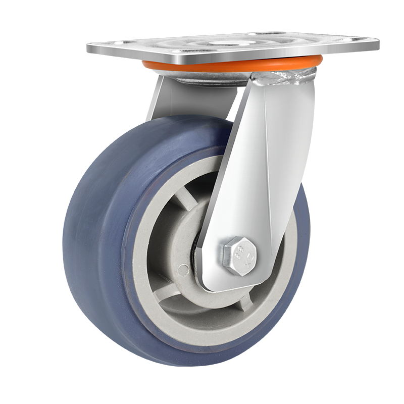 森桓（SENHUAN）4568寸橡膠萬向輪輪子帶剎車腳輪推車平板車貨架凈音重型轱轆滑輪 5寸萬向