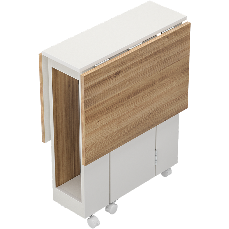 SKAAN 折叠餐桌椅组合现代简约小户型多功能伸缩吃饭桌子简易可移动收缩歺桌长方形饭桌家用折叠桌 【单桌】S码100x60cm 椅凳收纳款 撞色