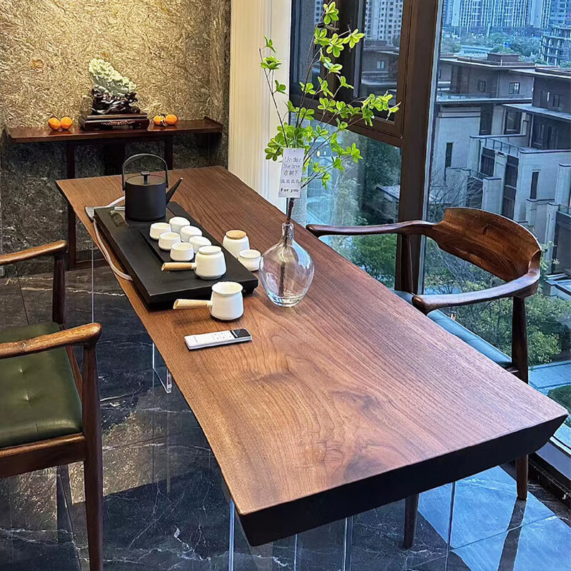 生态宜家 宜家 【官方直销】实木大板桌北美黑胡桃木大板办公桌书桌