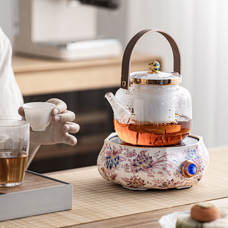 兿凡臻品电陶炉玻璃煮茶壶陶瓷耐热玻璃煮茶炉围炉功夫茶具套装养生茶