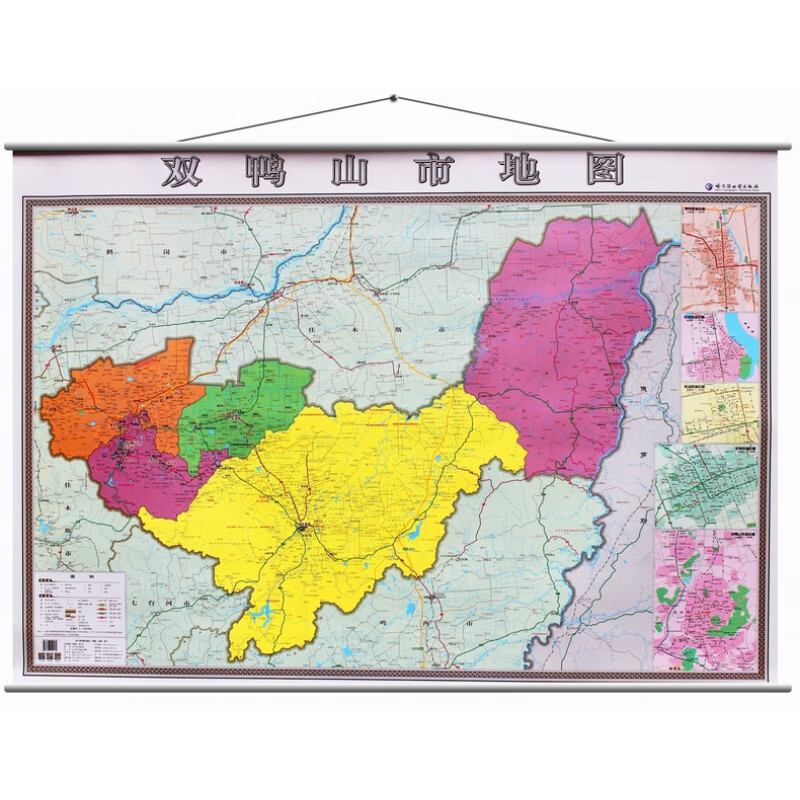 双鸭山市地图挂图 双鸭山市交通图 双鸭山市政区图   1.4*1米