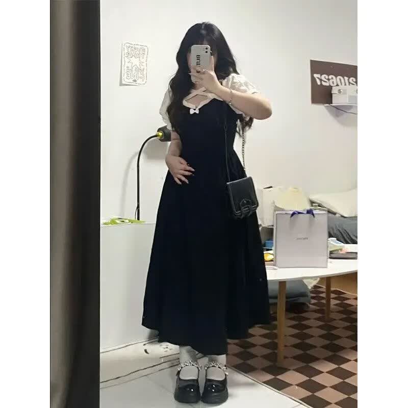 蔓草寇夏天矮个子女生夏季连衣裙小个子过膝大学生特2- m 80-100斤