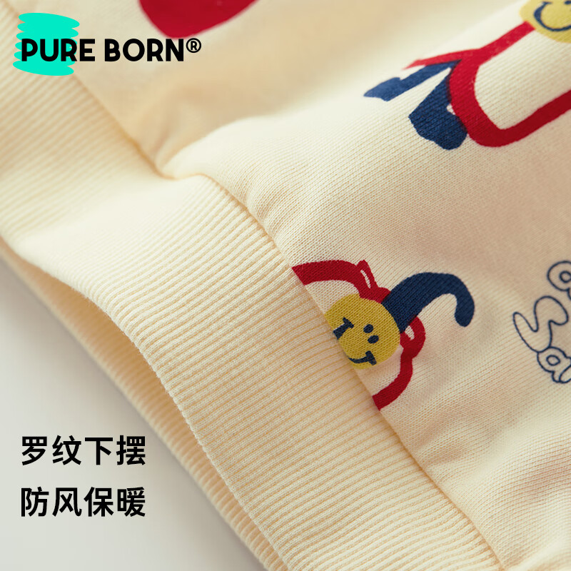 博睿恩【厚绒款】婴儿拜年服卫衣宝宝新年衣服冬季加绒加厚儿童上衣 平安果（偏大一码购买） 120