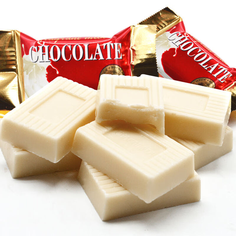 意芙牛奶白巧克力块散装250g-500g网红休闲零食年货糖果喜糖批发 牛奶白巧克力250g(约25个)