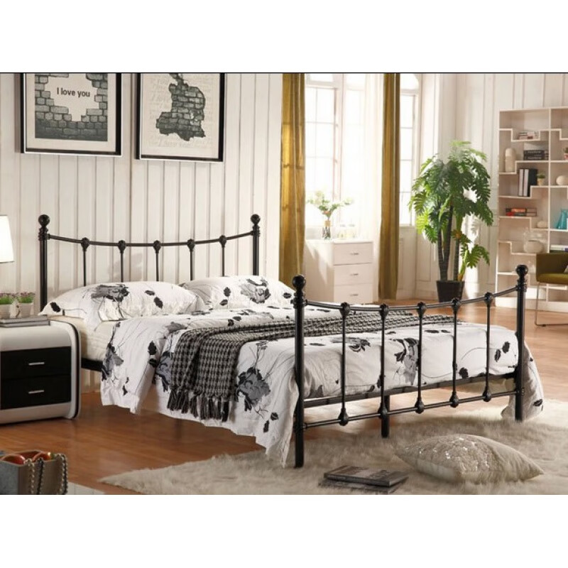 5 简单床 次卧床 铁架床 欧式创意简约铁艺床旅馆宾馆双人床 1.