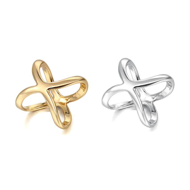 mays will丝巾扣环百搭胸针两用简约精致三环扣配饰x型 一对