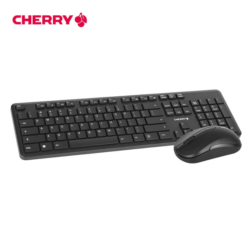 樱桃（CHERRY）DW2300 无线键鼠套装 简洁轻薄 全尺寸104键 商务办公家用黑色轻音键鼠套装