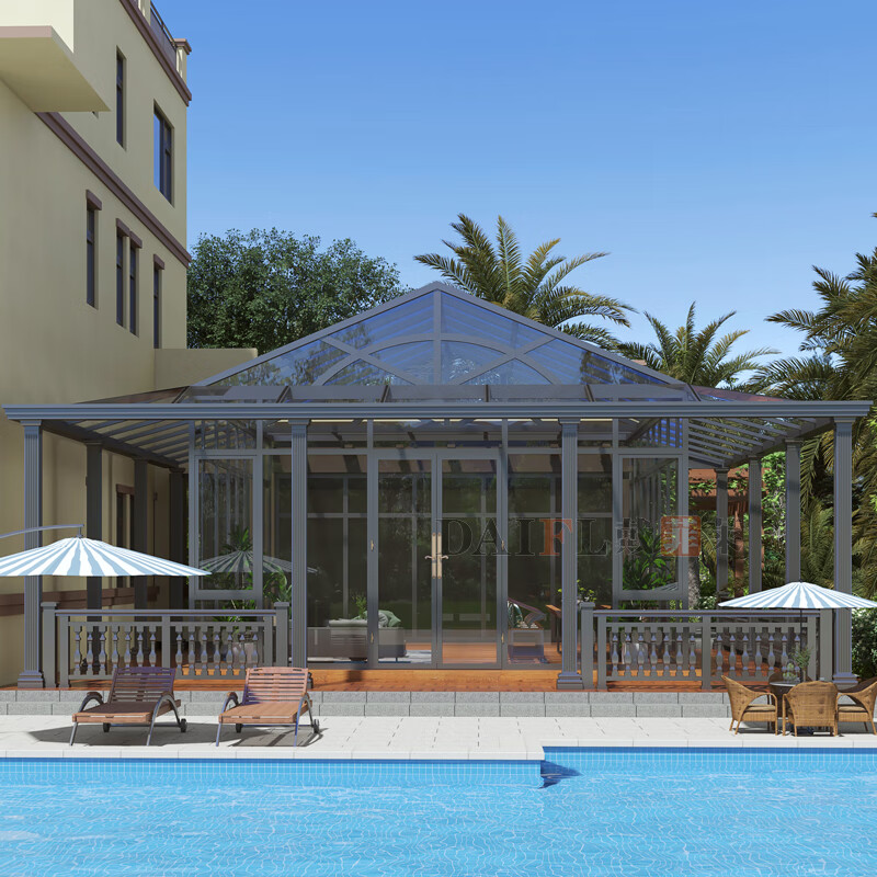 戴菲莱别墅太阳能光伏发电玻璃系统阳光房定制断桥铝门窗封阳台密封