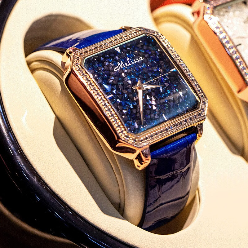 melissa 玛丽莎手表女满天星 防水时尚女士手表简约皮带女表石英腕表