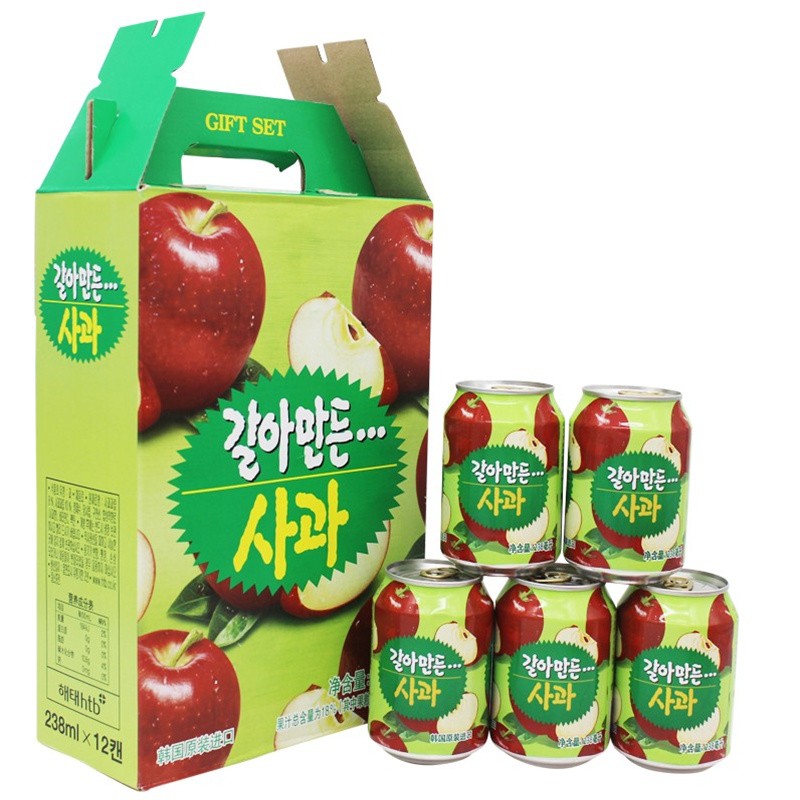 韩国海太饮料果粒果汁苹果汁饮料238ml*12瓶整箱果汁含量18%果肉饮料饮品聚会派对推荐