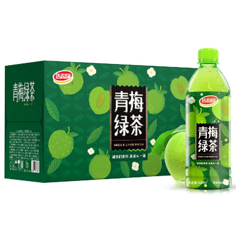 达利园 青梅绿茶饮料500ml*15瓶整箱装青梅果汁果味茶饮品 新老包装随机 33.9元