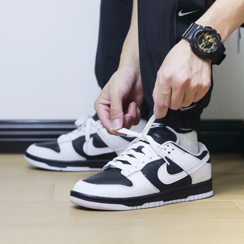 nike耐克鞋子dunk low sb反转黑白熊猫男/女子低帮复古休闲滑板鞋