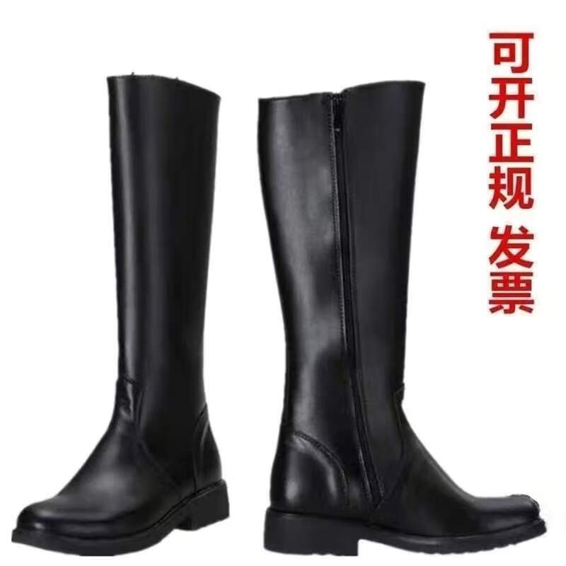 以舟升旗手靴子仪仗队阅兵皮鞋高筒马靴加棉加厚男女民国话剧演出服