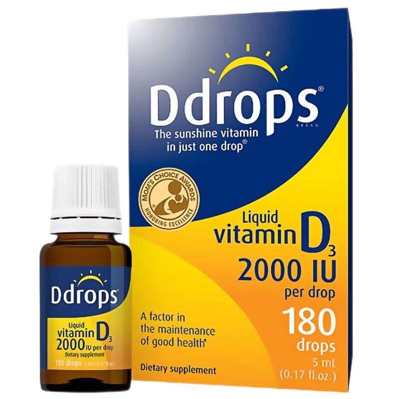 ddrops 维生素d3滴剂vd3成人vitamin d3孕早中晚期孕产妇促钙吸收强健