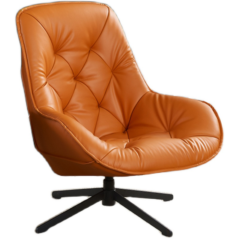 MELCHERS 意式轻奢懒人休闲椅子客厅阳台现代创意单人小皮旋转老虎椅 纳帕皮旋转椅