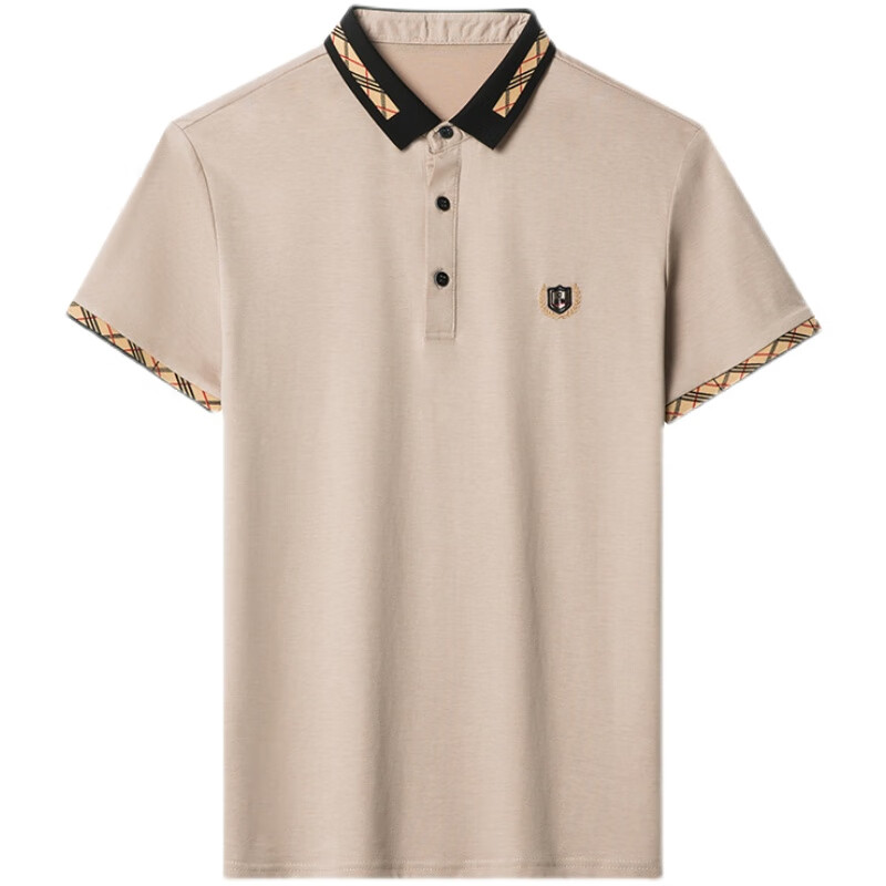 皮尔卡丹（pierre cardin）中年夏季薄款短袖t恤男士桑蚕丝体恤休闲冰 丝滑料t恤衫 白色 190(3XL)建议180-195斤穿