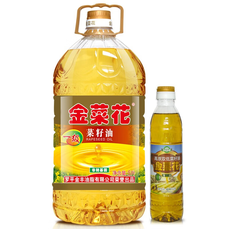 金菜花 云南罗平一级菜籽油5L+400ml小油 非转基因物理压榨植物食用油香油粮油