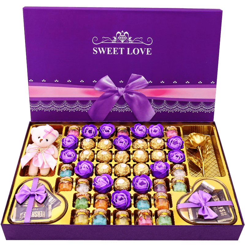 费列罗巧克力礼盒生日礼物女生520礼物送女友女生老婆情侣表白礼品240g 至紫不渝