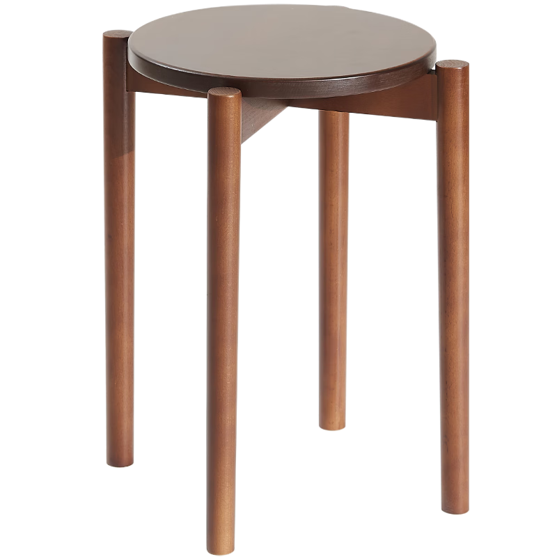 家逸实木凳子家用餐凳简约梳妆凳会议培训凳可叠放餐椅凳圆板凳