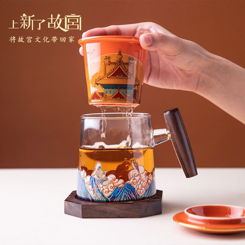 上新了文创 故宫泡茶杯 陶瓷杯喝茶杯办公室喝水杯国潮茶具 送长辈生日礼物 彩盒版（无杯垫）