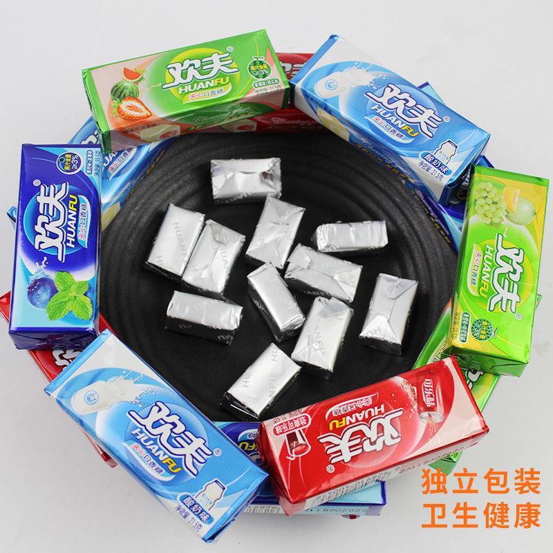 clcey欢夫夹心口香糖泡泡糖独立包零食随身携带口气清新休闲小零食