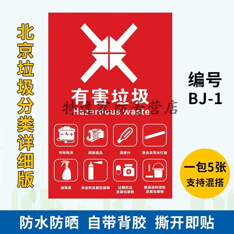 北京市垃圾分类标识贴新版生活垃圾管理条例海报投放指引指南宣传挂图