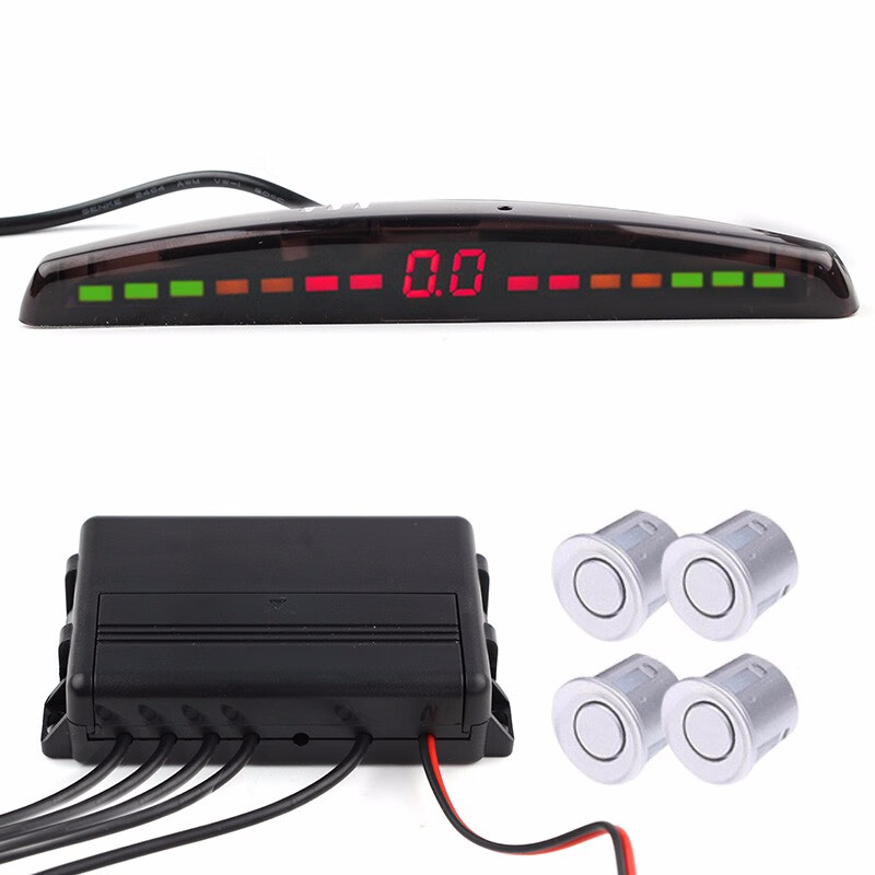 鹿途汽车倒车雷达 泊车系统后4探头 LED屏幕显示长条型 蜂鸣声语音报警 银色探头使用感如何?