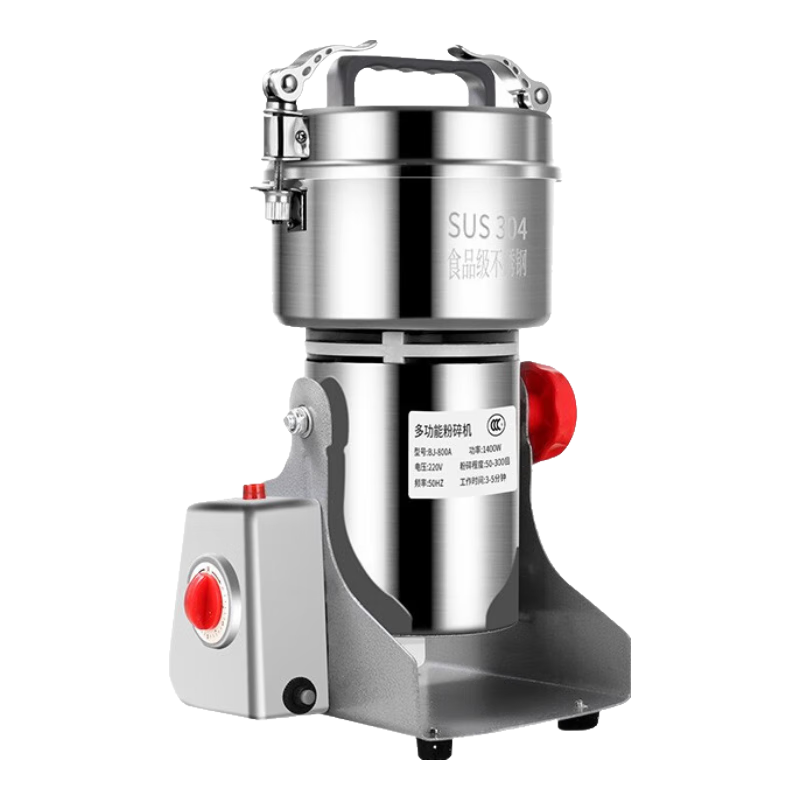 百亿补贴：拜杰研磨机中药粉碎机商用磨粉机三七超细打粉机304不锈钢磨粉破碎机 摇摆1500A【精细研磨】强劲电机
